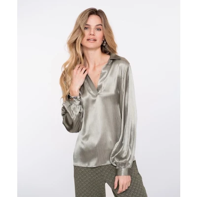 Afbeelding van Geisha Blouse Satin Groen S
