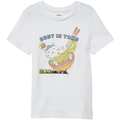Afbeelding van s.Oliver T shirt Maat 104/110 Jongens 0100 white