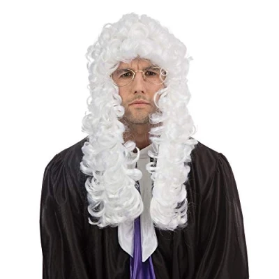 Afbeelding van Bristol Novelty BW339 Judge Budget pruik, wit, Eén maat