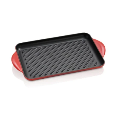 Afbeelding van Le Creuset Gietijzeren Rechthoekige Grill In Kersenrood 32cm
