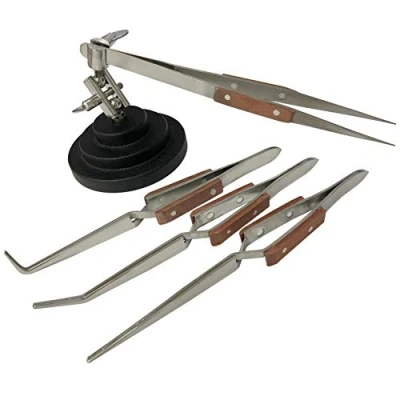 Afbeelding van Jewellers Tools Sokkel met 3 handen en 4 hoeken: verstelbare pincet om te lassen voor horloge (370)