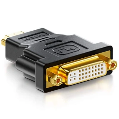 Afbeelding van deleyCON DVI HDMI adapter aansluiting stekker universele videoadapter 1920 x 1200 Full HD 1080p zwart
