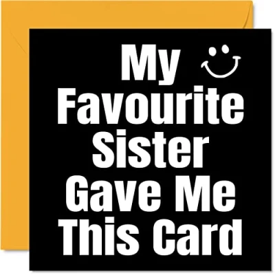 Afbeelding van grappige verjaardagskaart voor broer My Favourite Sister van de zus, verjaardagscadeau, 145 mm x