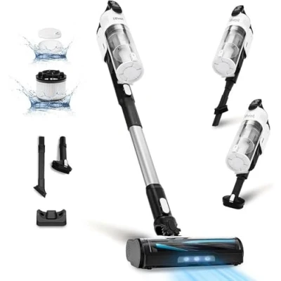 Afbeelding van LEVOIT Draadloze stofzuiger, 4 in 1, licht, anti klitten, tot 50 minuten, 5 lagen filter 99,9%, ledlicht, voor dierenharen, stof, harde vloeren, auto&#039;s, elektrische bezems
