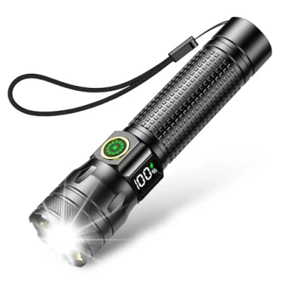 Afbeelding van Oplaadbare led zaklamp, 2000 lumen, extreem helder, met 3 modi, zoombare mini zaklamp lange levensduur, IP65 waterdicht, voor kamperen, vissen, noodgevallen, outdoor