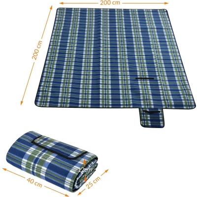 Afbeelding van Picknickdeken Ruit Blauw 2x2m