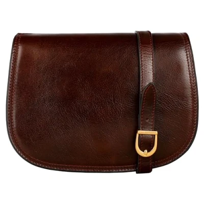 Afbeelding van Donker bruin Leren Cross Body Tas MOONFLEET, Damestas, Schoudertas