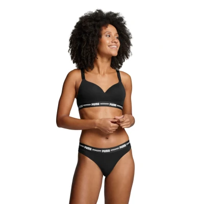 Afbeelding van Puma Women SOFT Padded BRA Tshirt BH, Dames, Maat: 75C, Black