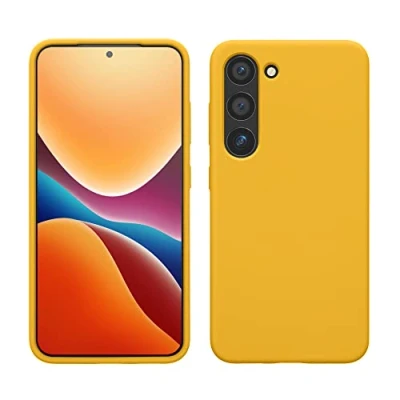 Afbeelding van kwmobile telefoonhoesje geschikt voor Samsung Galaxy S23 Hoesje met siliconen coating Smartphone case in honinggeel