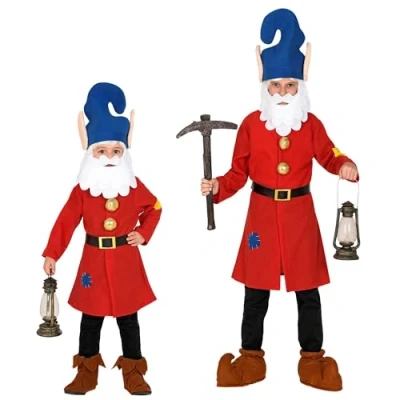 Afbeelding van Gnome (jas, riem, hoed met baard) (128 cm/5 7 jaar)