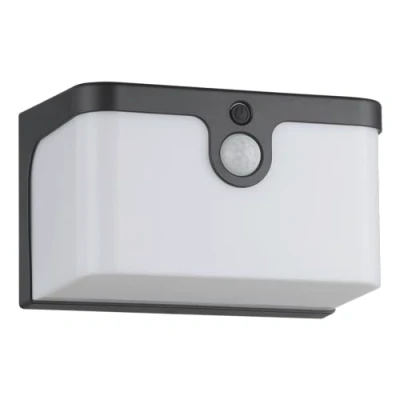 Image de EGLO Applique murale extérieur LED Croara, lampe solaire puissant avec détecteur de mouvement, éclairage mural d&#039;extérieur, plastique anthracite et blanc, blanc chaud, IP44