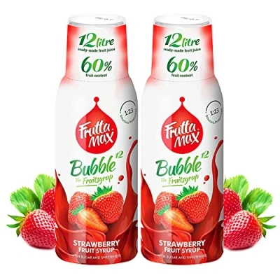 Afbeelding van FruttaMax Low Carb Fitnesssiroop, suikervrij, met stevia, 50 60% fruitgehalte (2 x 500 ml), framboos light), 2 stuks