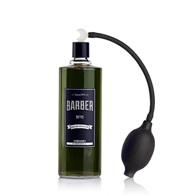 Afbeelding van BARBER MARMARA No.5 Eau de Cologne voor heren met ballonpomp glazen spray 1 x 500 ml aftershave mannen geparfumeerd water scheerwater verfrissend barbershop