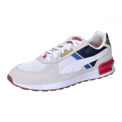 Afbeelding van PUMA Graviton Uniseks sneakers, Warm WHITE CLUB NAVY RED