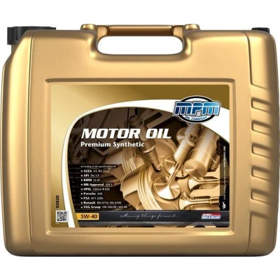 Afbeelding van Mpm Premium Synthetic 5W 40 20L Motorolie 05020 VOLKSWAGEN: Golf 7, Polo IV Hatchback, V BMW: 1 3 Saloon, Touring