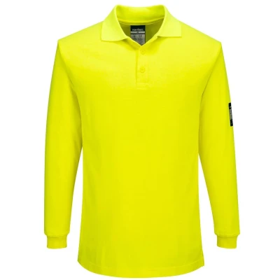Afbeelding van Modaflame Vlamvertragend Poloshirt met lange mouw maat XXXL, Yellow