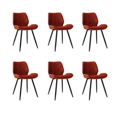 Afbeelding van Bronx71 Velvet eetkamerstoel Toby koper Eetkamerstoelen set van 6