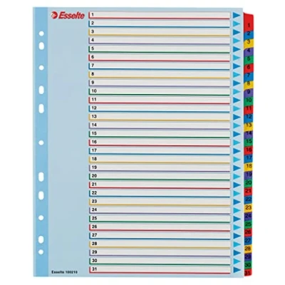 Afbeelding van Esselte Register met tabbladen, 1 31 posities, herbruikbaar, A4+