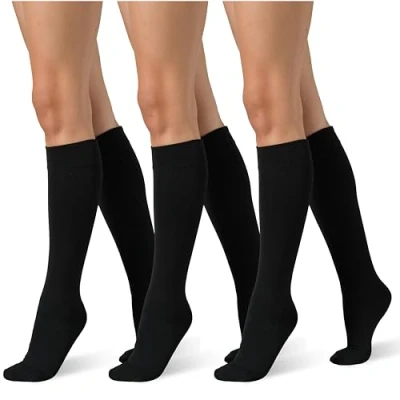Afbeelding van NOLOGO 2 paar thermosokken voor dames, winter, fleece, winterlaarzen, warm en lang, vrije tijd, thermische sokken, Zwart 3 stuks