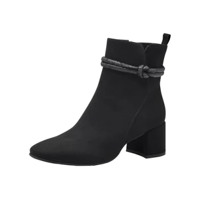 Afbeelding van Marco Tozzi 2 25389 43 Enkellaarzen voor dames met ritssluiting, zwart.