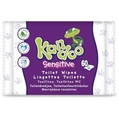 Afbeelding van 12x Kandoo Vochtige Toiletdoekjes Sensitive 60 stuks