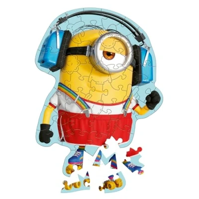 Afbeelding van Trefl Houten puzzel: Minions, Minion waanvoorstellingen puzzel van 50 stukjes, onregelmatige vormen, 10 beeldjes. Moderne voor kinderen vanaf 5 jaar