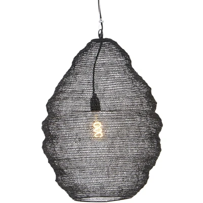 Afbeelding van QAZQA Oosterse hanglamp zwart 45 cm Nidum L