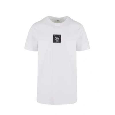 Afbeelding van Mister Tee Skelett Patch Tshirt print, Heren, Maat: Small, White
