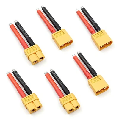 Afbeelding van 3 paar XT60 vrouwelijke en mannelijke connectoren met 12 AWG siliconen draad voor RC Lipo drone