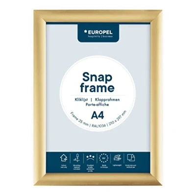 Afbeelding van Europel Kliklijst Posterlijst A4 21 x 29,7 cm 25mm Aluminium Goud