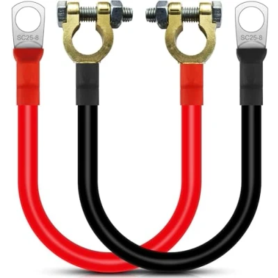 Afbeelding van HuaLiSiJi Accukabel met kabelschoen, omvormer, accu, 12 V, 24 inverterkabel 25 mm², 3 AWG SC25 8, voor auto, vrachtwagen, zonne energie, boot, motorfiets (3 30 cm)