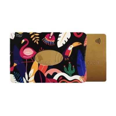 Afbeelding van Color Pop Harde kaarthouder (1) RFID bescherming, gemaakt in Frankrijk, pvc, bankpasbescherming, 6 x 9,1 cm, Flamingo, Eigentijds