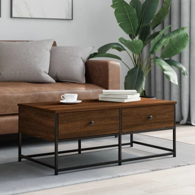 Afbeelding van Salontafel 100x51x40 cm bewerkt hout bruin eikenkleur