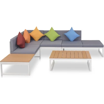 Afbeelding van 4 delige Loungeset met kussens aluminium en HKC