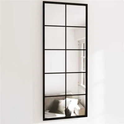 Afbeelding van Wandspiegels 2 st 100x40 cm metaal zwart