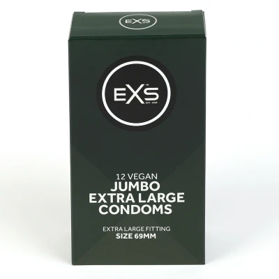 Afbeelding van EXS Set van 12 Jumbo condooms Natuurlijk latex en siliconenglijmiddel Maat XL Veganistisch