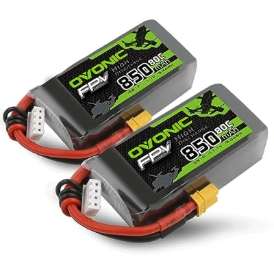Afbeelding van OVONIC 3S Lipo batterij 80C 850mAh met XT30 voor radiografisch bestuurbare vliegtuigen, quadcopter, FPV Racing Drone helikopter (2 stuks)