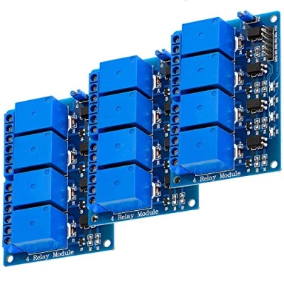 Afbeelding van AZDelivery 3 x 4 Relay Module 5V met Optocoupler Low Level Trigger compatibel Arduino Inclusief E Book!