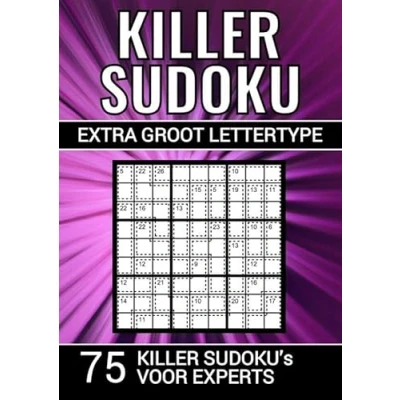 Afbeelding van Killer Sudoku Extra Groot Lettertype 75 Puzzels voor Experts