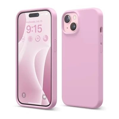 Afbeelding van elago Liquid Silicone Case compatibel met iPhone 15, Siliconen van hoge kwaliteit, integraal beschermend omhulsel [4 laags schokbestendige structuur], zachte anti kras microvezel voering