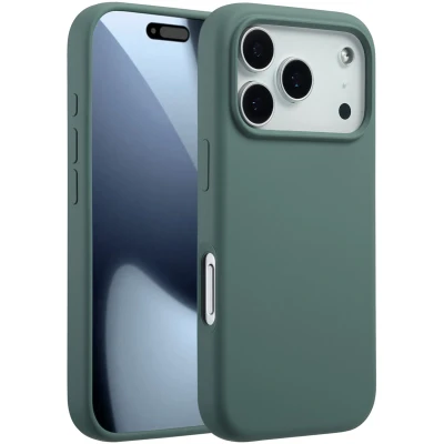 Afbeelding van Accezz Liquid Silicone Backcover met MagSafe voor de Apple iPhone 17 Pro Dark Green