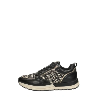 Afbeelding van Tamaris Sneakers laag black, Dames, Maat: 36, Black Imitatieleer/ textiel