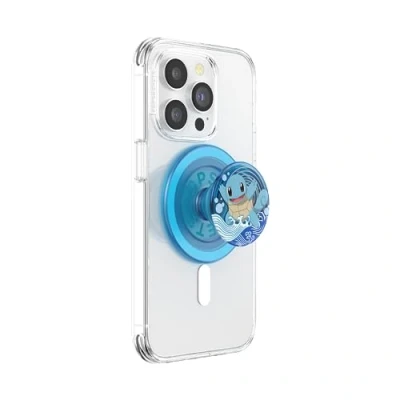 Afbeelding van PopSockets: PopGrip voor MagSafe, uittrekbare telefoonhouder en handgreep met verwisselbare bovenkant smartphones hoesjes, inclusief adapterring Pokémon Squirtle Water