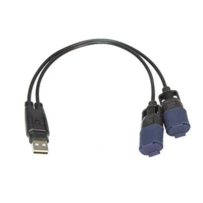 Afbeelding van Optimate Tecmate USB O 110, Y splitter met weerbestendig aansluitsysteem, blauw