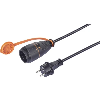 Afbeelding van Sygonix SY 6746418 Stroom Verlengkabel Zwart, Oranje 5 m H07BQ F 3G 1,5 mm² Spiraalkabel, Afsluitbaar, Weerbestendig