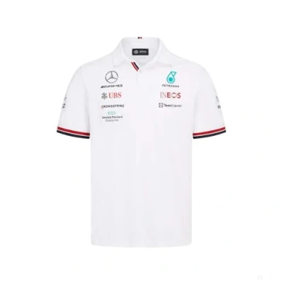 Afbeelding van Mercedes AMG Petronas Formula One Team officiële collectie van producten de Formule 1 2022 Polo, Wit.