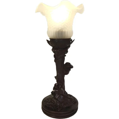 Afbeelding van LumiLamp Bureaulamp Ø 12x31 cm Wit Kunststof Glas Tafellamp