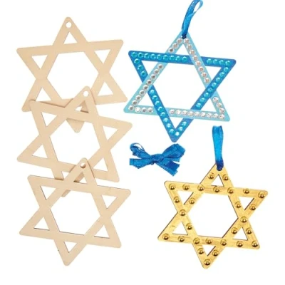 Afbeelding van Baker Ross FX940 David Star houten decoraties pak van 10, religieuze educatie en ambachten kits voor kinderen