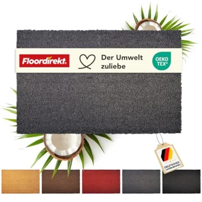 Afbeelding van Floordirekt Paillasson pour l&#039;intérieur et l&#039;extérieur, 100 x cm, gris, en coco, paillasson, 24 mm