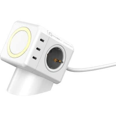 Afbeelding van DesignNest PowerCube Extended USB PD 3A+3C 80W Magnetic Wireless DE; WHITE